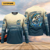 Joycorners Fishing Is My Therapy Navy And Beige Fishing UPF Shirts, Gift For Fisherman, Fishing Shirts For Men