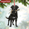 Joycorners Personalized Black Lab Dog Christmas Ornament – Personalized Hunting Dog Acrylic Decor MT1111