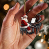 Joycorners Custom Name Piano Santa Ornament, Christmas Gift for Pianist 2D Flat LM2111