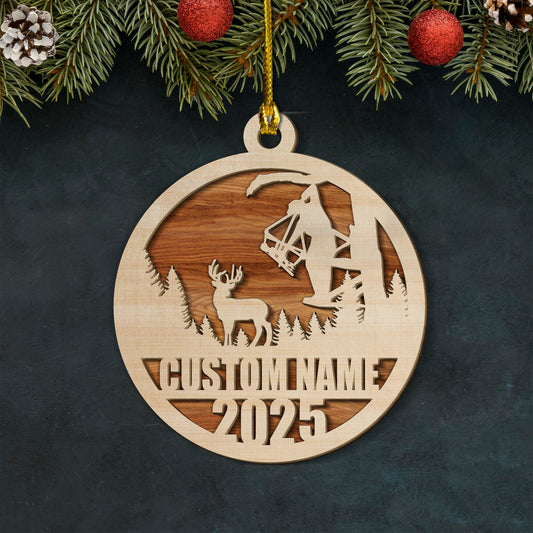 Joycorners Personalized Bow Hunter Ornament 2025 – Custom Name Gift for Deer Hunters MT1111