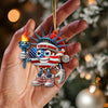 Joycorners Custom Name American Christmas Ornament, America Lover Christmas Gift 2D Flat LM2111