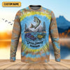 Joycorners Tie Dyed Pattern Fishing UPF Shirts, Fishing Gifts For Men, Men's Fishing Shirt, Fishing Shirts For Men