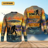 Joycorners Gone Squatchin And Catchin UFO Bigfoot Fishing UPF Shirts, Fishing Gifts For Men, Fishing Shirts For Men