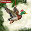 Joycorners Personalized Flying Duck Acrylic Ornament – Custom Name Christmas Acrylic Gift for Hunters MT1111