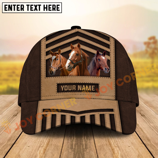 Joycorners Horse Happiness Window Personalized Name 3D Cap