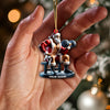 Joycorners Custom Name Santa Gym Ornament, Gymnastics Christmas Gift 2D Flat LM2211