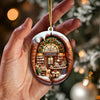 Joycorners Custom Name Coffee Shop Ornament, Coffee Love Christmas Gift 2D Flat LM2111