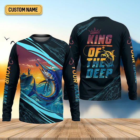 Joycorners King Of The Deep Swordfish Fishing SPF Shirt For Men, Fishing Gifts For Men, Men's Fishing Shirt