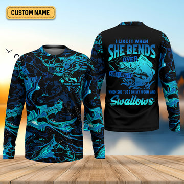Joycorners I Like It When She Bends Over Funny Fishing Shirt, Fishing Gifts For Men, SPF Shirt For Men
