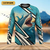 Joycorners Shark Fishing SPF Shirts, Shark Attack Danger Area Fishing Shirts For Men, Funny Fisherman Gift