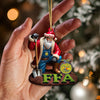 Joycorners Custom Name FFA Ornament, Santa Farmer Christmas Ornament 2D Flat LM2111