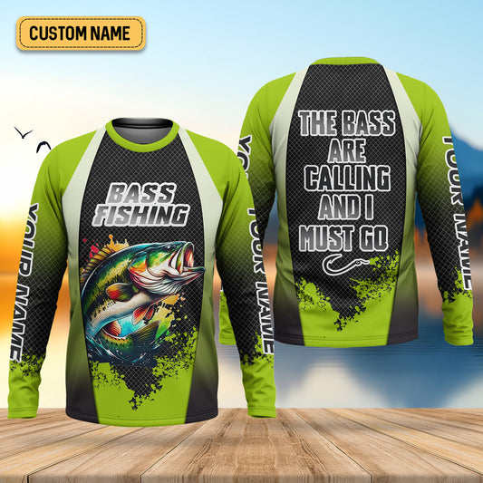 Joycorners The Bass Are Calling And I Must Go Bass Fishing SPF Shirt For Men, Funny Fishing Shirt, Men's Fishing Shirt