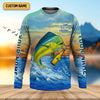 Joycorners Weekend Forecast Fishing With A Chance Of Drinking Men's Fishing Shirt, Mahi Fishing Shirt, UPF Fishing Shirt