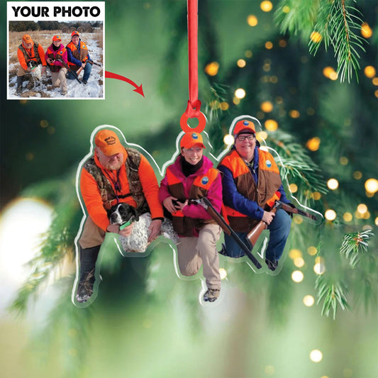 Joycorners Personalized Hunting Acrylic Christmas Ornament – Custom Photo Gift for Hunters & Outdoor Lovers MT1111