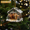 Joycorners Cattle House Christmas Cow Family Ornament, Acrylic Ornament (8 Breed Options)