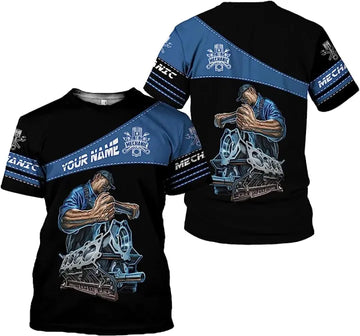 Joycorners Personalized Mechanic T-shirt - Unique Engine & Car Repair Design, Perfect Gift for Car Lovers & Mechanics PT2609