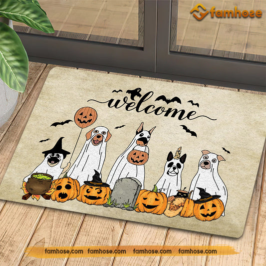 Joycorners Halloween Dog Doormat, Welcome, Gift For Dog Lovers, Housewarming Gift, Dog Decor LM0210