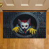 Joycorners Creepy Halloween Cat Doormat, Terrifying Cat Clown, Spooky Doormat For Home Decor Housewarming Gift, Welcome Mat Gift For Cat Lovers LM0210