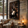 Joycorners Horse Luxury Tuxedo Gentleman Cigar Library Scene Personalized Name Wall Art Canvas
