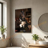 Joycorners Horse Luxury Tuxedo Gentleman Cigar Library Scene Personalized Name Wall Art Canvas