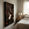 Joycorners Horse Luxury Tuxedo Gentleman Cigar Library Scene Personalized Name Wall Art Canvas