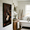 Joycorners Horse Luxury Tuxedo Gentleman Cigar Library Scene Personalized Name Wall Art Canvas