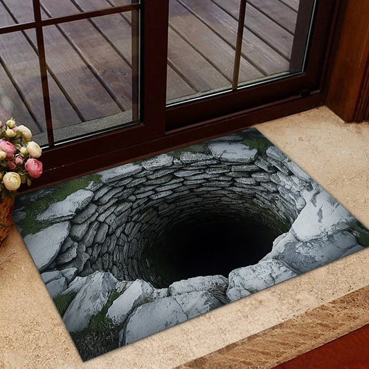 Joycorners Funny Scare Doormat, Scary Well Illusion, Doormat For Home Decor Housewarming Gift, Welcome Mat Gift LM0210