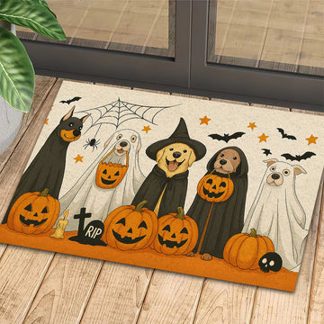 Joycorners Cute Halloween Dog Doormat, Spooky Dog Squad, Doormat For Home Decor Housewarming Gift, Welcome Mat Gift For Dog Lovers LM0210