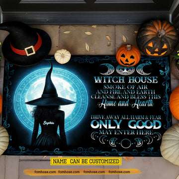 Joycorners Funny Personalized Halloween Witch Doormat, Witch House Smoke Of Air, Doormat For Home Decor Housewarming Gift, Welcome Mat Gift For Witch Lovers LM0210