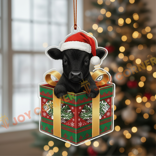 Joycorners Christmas Gifts Cow Ornament, Acrylic Ornament (10 Breed Options)