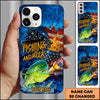 Joycorners Fishing Phone Case Fishing And Beer American Flag Personalized Name 3D Phone Case (10 Fish Species)