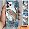 Joycorners Fishing Phone Case Hook Line Ocean Bubble Design Personalized Name Phone Case (8 Fish Species)