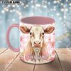 Joycorners White Charolais Pink Plaid Flowers Personalized Mug