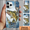 Joycorners Fishing Phone Case Hook Line Ocean Bubble Design Personalized Name Phone Case (8 Fish Species)