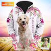 Joycorners Golden Retriever Floral 3D Custom Name And Dog Full Print Shirts