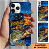 Joycorners Fishing Phone Case Fishing And Beer American Flag Personalized Name 3D Phone Case (10 Fish Species)