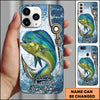 Joycorners Fishing Phone Case Hook Line Ocean Bubble Design Personalized Name Phone Case (8 Fish Species)