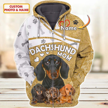 Joycorners Dachshund Mom 3D Custom Name And Dog Full Print Shirts