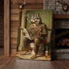 Joycorners Wolf Reading Newspaper on Toilet with Cigar and Beer “Wild Times” Wrapped Canvas Wall Art