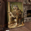 Joycorners Wolf Reading Newspaper on Toilet with Cigar and Beer “Wild Times” Wrapped Canvas Wall Art