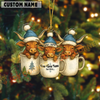 Joycorners Personalized Cup Cuties Cows Christmas Acrylic Ornament (10 Breed Options)