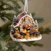 Joycorners Merry Christmas Cattles On Snow Farm Custom Name Ornament, Acrylic Ornament (8 Breed Options)