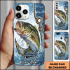 Joycorners Fishing Phone Case Hook Line Ocean Bubble Design Personalized Name Phone Case (8 Fish Species)