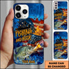Joycorners Fishing Phone Case Fishing And Beer American Flag Personalized Name 3D Phone Case (10 Fish Species)
