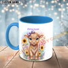 Joycorners Light Brown Jersey Purple Bow Sunflower Personalized Mug