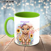 Joycorners Light Brown Jersey Purple Bow Sunflower Personalized Mug