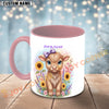Joycorners Light Brown Jersey Purple Bow Sunflower Personalized Mug