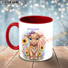 Joycorners Light Brown Jersey Purple Bow Sunflower Personalized Mug