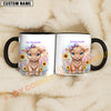 Joycorners Light Brown Jersey Purple Bow Sunflower Personalized Mug
