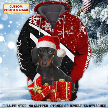 Joycorners Dachshund Christmas 3D Custom Name And Dog Full Print Shirts
